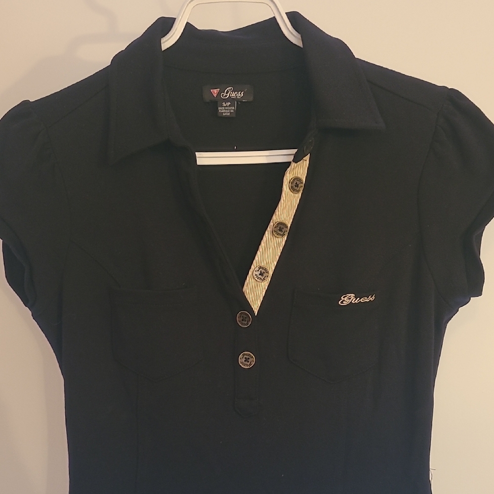 Guess Women's Black Button Down Shirt